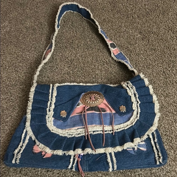 Super Cute Western Wrangler Upcycled Denim Purse - Picture 1 of 10